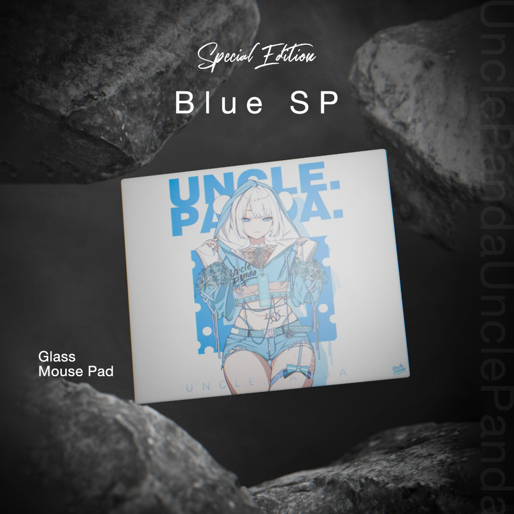 Uncle Panda ガラスマウスパッド ブルー  SP