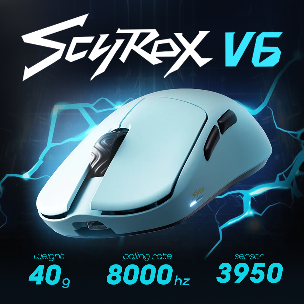 SCYROX V6 Blue 軽量ゲーミングマウス